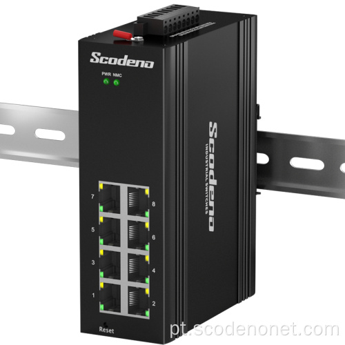 Industrial 8-porta 10/10/1000Mbps L2 Gerenciado DIN-RAIL IP40 Padrão IEEE802.3AF/AS POE Ethernet Switch